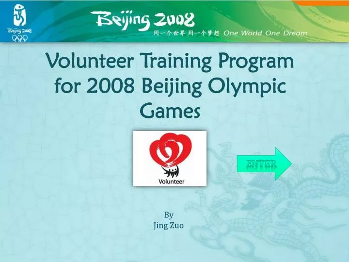 volunteer training program for 2008 beijing olympic games