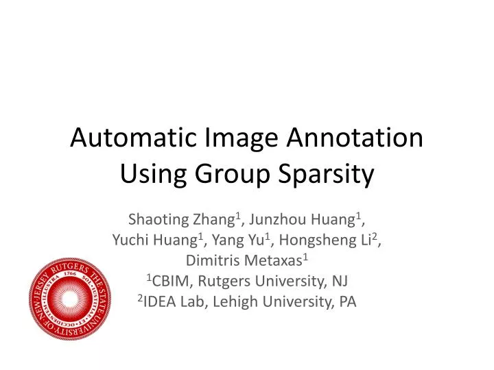 automatic image annotation using group sparsity