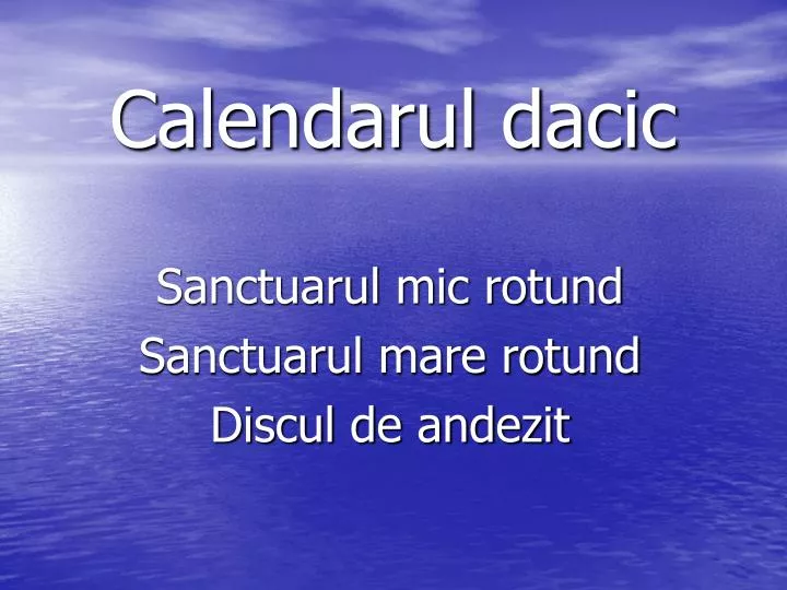 calendarul dacic