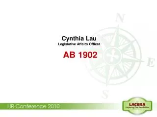 Cynthia Lau Legislative Affairs Officer AB 1902