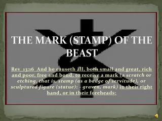THE MARK (STAMP) OF THE BEAST