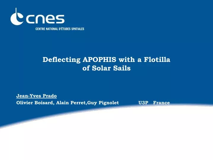 deflecting apophis with a flotilla of solar sails