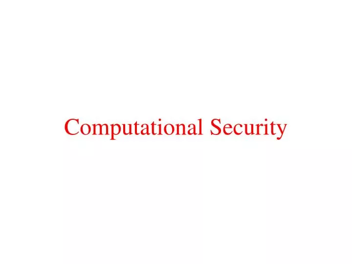 computational security
