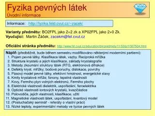 fyzika pevn ch l tek vodn informace