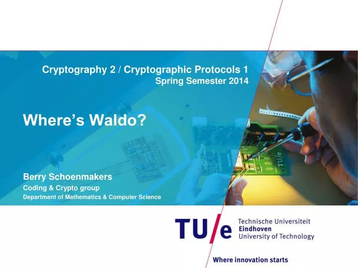 cryptography 2 cryptographic protocols 1 spring semester 2014