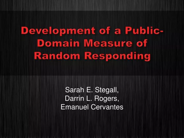 development of a public domain measure of random responding