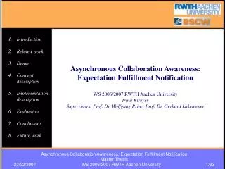 Asynchronous Collaboration Awareness: Expectation Fulfillment Notification