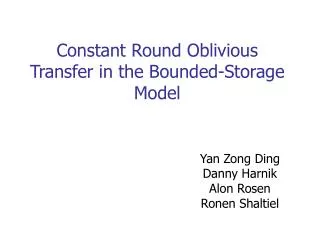 Constant Round Oblivious Transfer in the Bounded-Storage Model