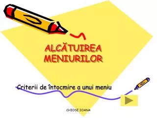 alc tuirea meniurilor