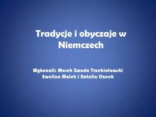 tradycje i obyczaje w niemczech