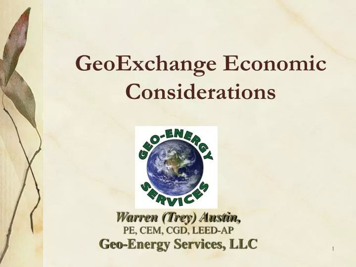 geoexchange economic considerations