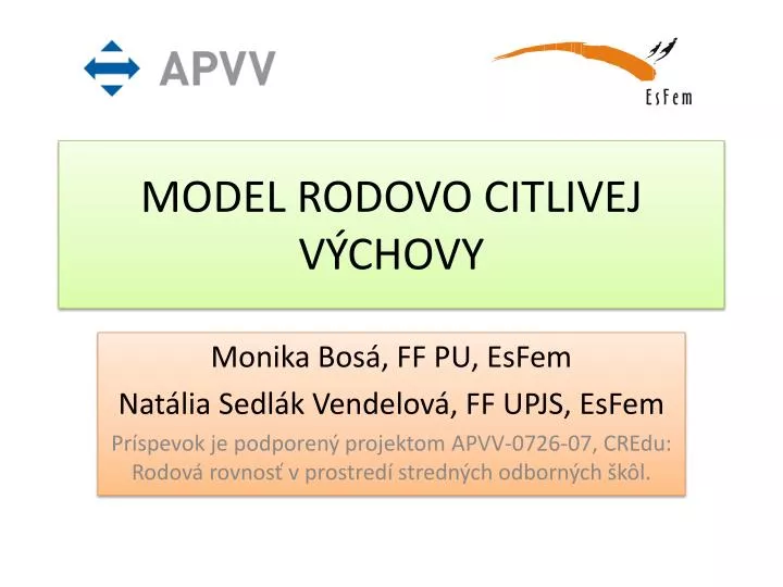 model rodovo citlivej v chovy