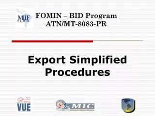 Export Simplified Procedures