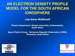 AN ELECTRON DENSITY PROFILE MODEL FOR THE SOUTH AFRICAN IONOSPHERE