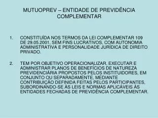 mutuoprev entidade de previd ncia complementar