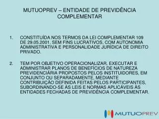 mutuoprev entidade de previd ncia complementar