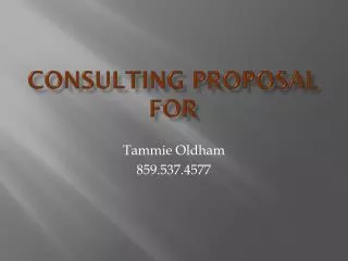 Consulting Proposal for