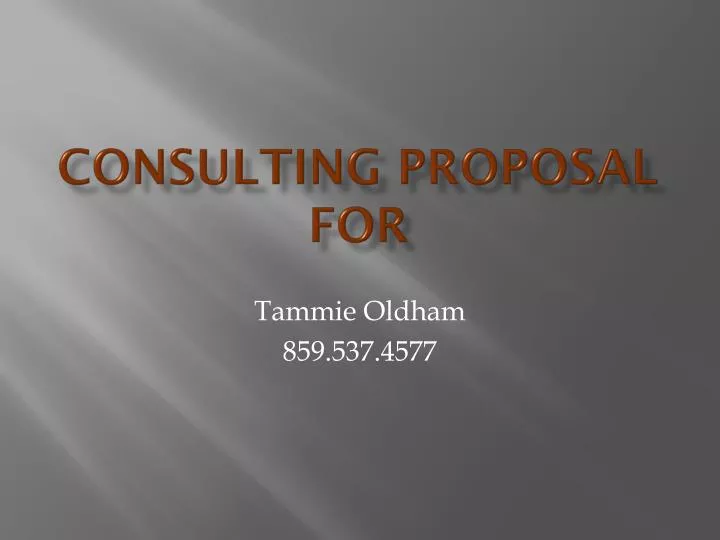 consulting proposal for
