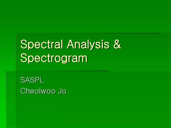spectral analysis spectrogram