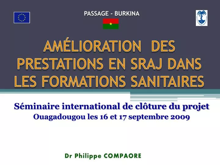 am lioration des prestations en sraj dans les formations sanitaires