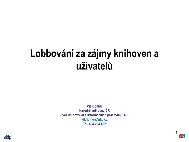 lobbov n za z jmy knihoven a u ivatel