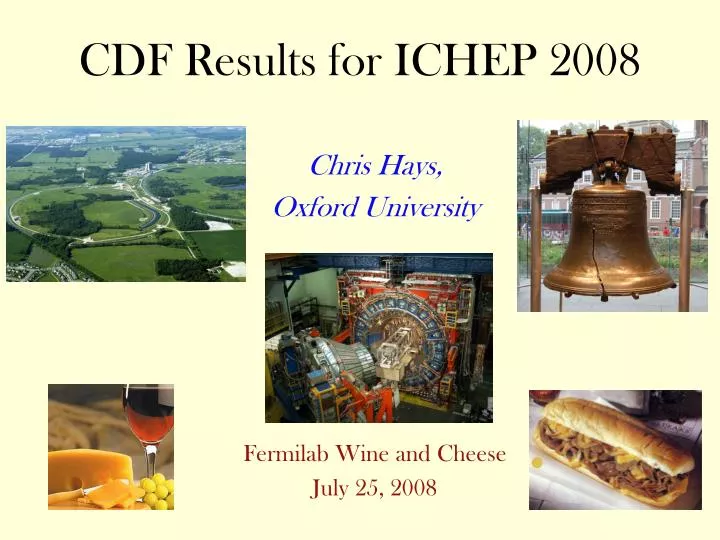 cdf results for ichep 2008