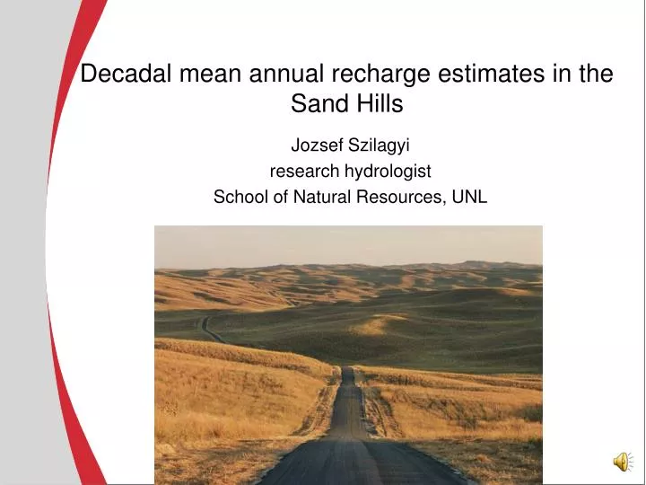 decadal mean annual recharge estimates in the sand hills