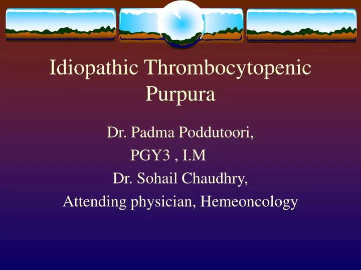 idiopathic thrombocytopenic purpura pathophysiology