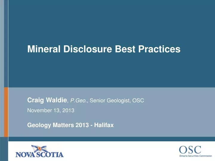 mineral disclosure best practices