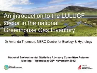 Dr Amanda Thomson, NERC Centre for Ecology &amp; Hydrology