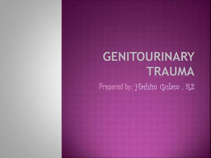 genitourinary trauma