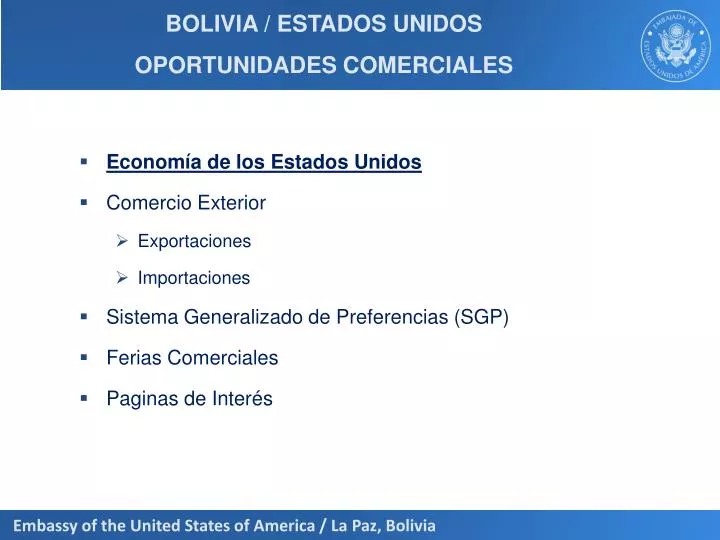 bolivia estados unidos oportunidades comerciales