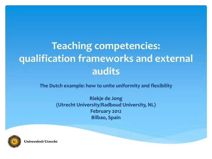 teaching competencies qualification frameworks and external audits