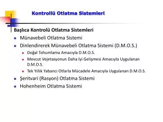 kontroll otlatma sistemleri