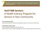 HeLP MN Seniors: A Health Literacy Program for Seniors in Your Community