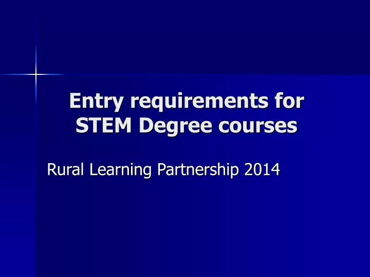entry requirements for stem degree courses