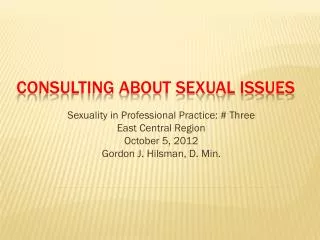 Consulting about Sexual Issues