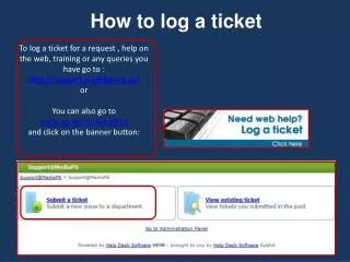 How to log a ticket