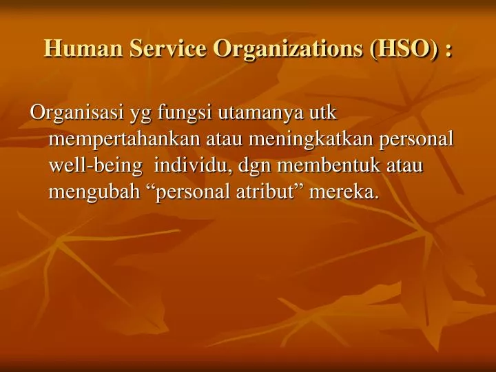 human service organizations hso