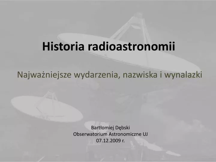 historia radioastronomii