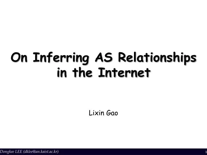 on inferring as relationships in the internet