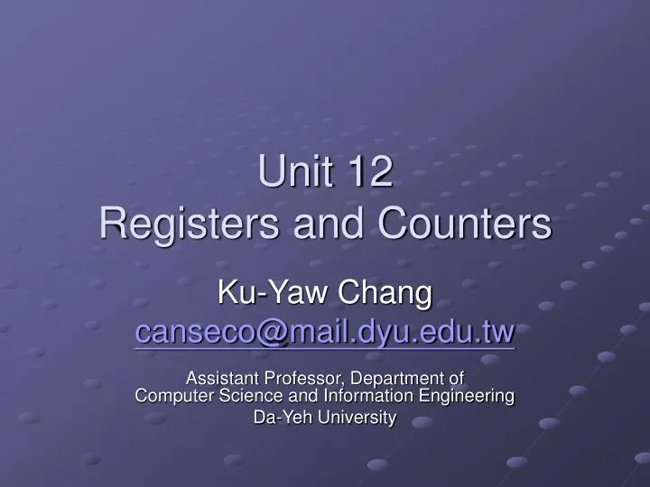 unit 12 registers and counters