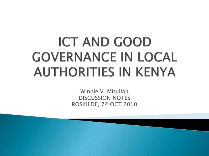 ict and good governance in local authorities in kenya