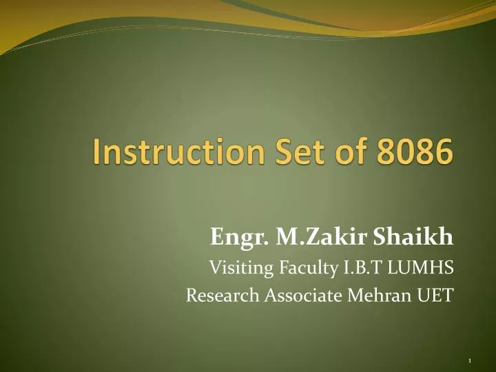instruction set of 8086