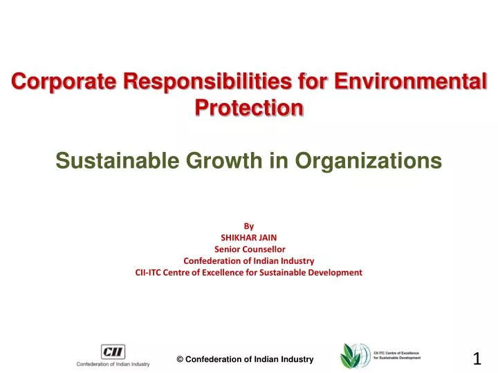 corporate responsibilities for environmental protection sustainable growth in organizations
