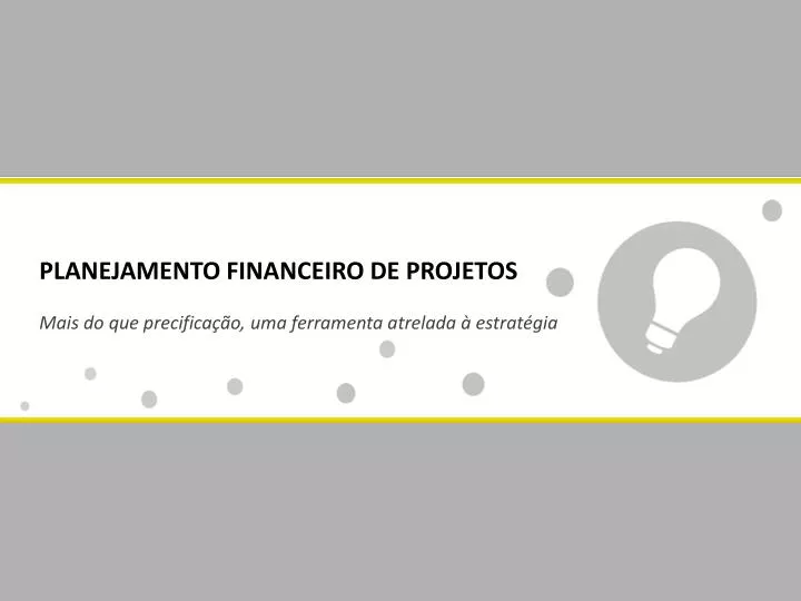 planejamento financeiro de projetos