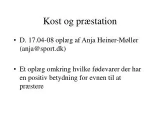kost og pr station