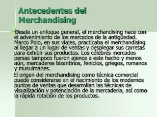 antecedentes del merchandising