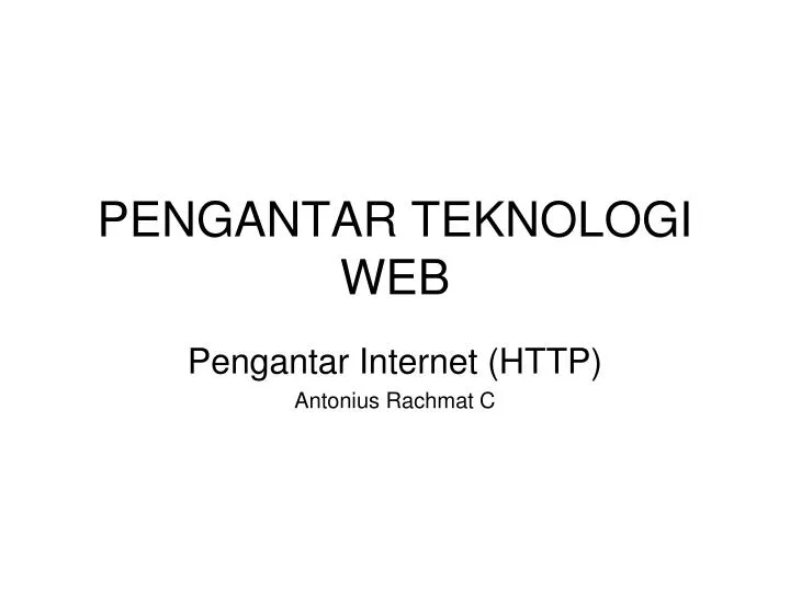 pengantar teknologi web