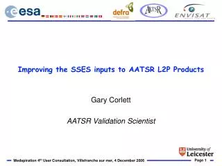 Improving the SSES inputs to AATSR L2P Products